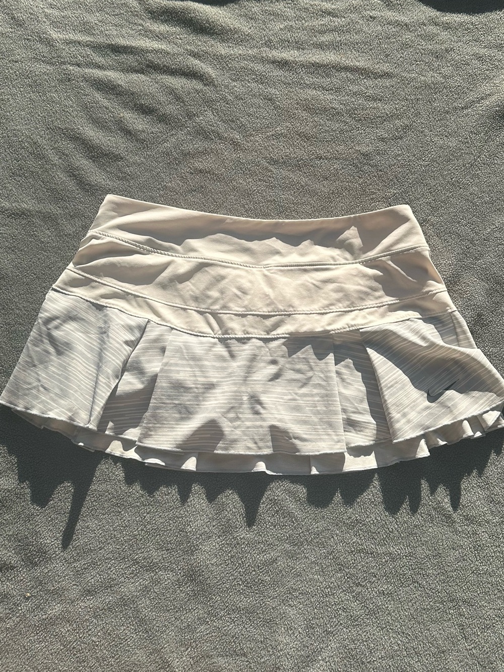Nike White Pleated Athletic Mini Skirt